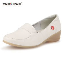 Wholesale white leather nurse shoes with heels shoe for work and supply for shoes